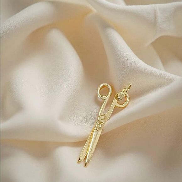 Tehrani Jewelry Jewelry - 14k solid gold Scissors Pendant | Birthday gift | Cute Scissors Charm |